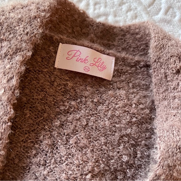 PINK LILY LEAVING LOVELY CARDIGAN - Picture 5 of 7